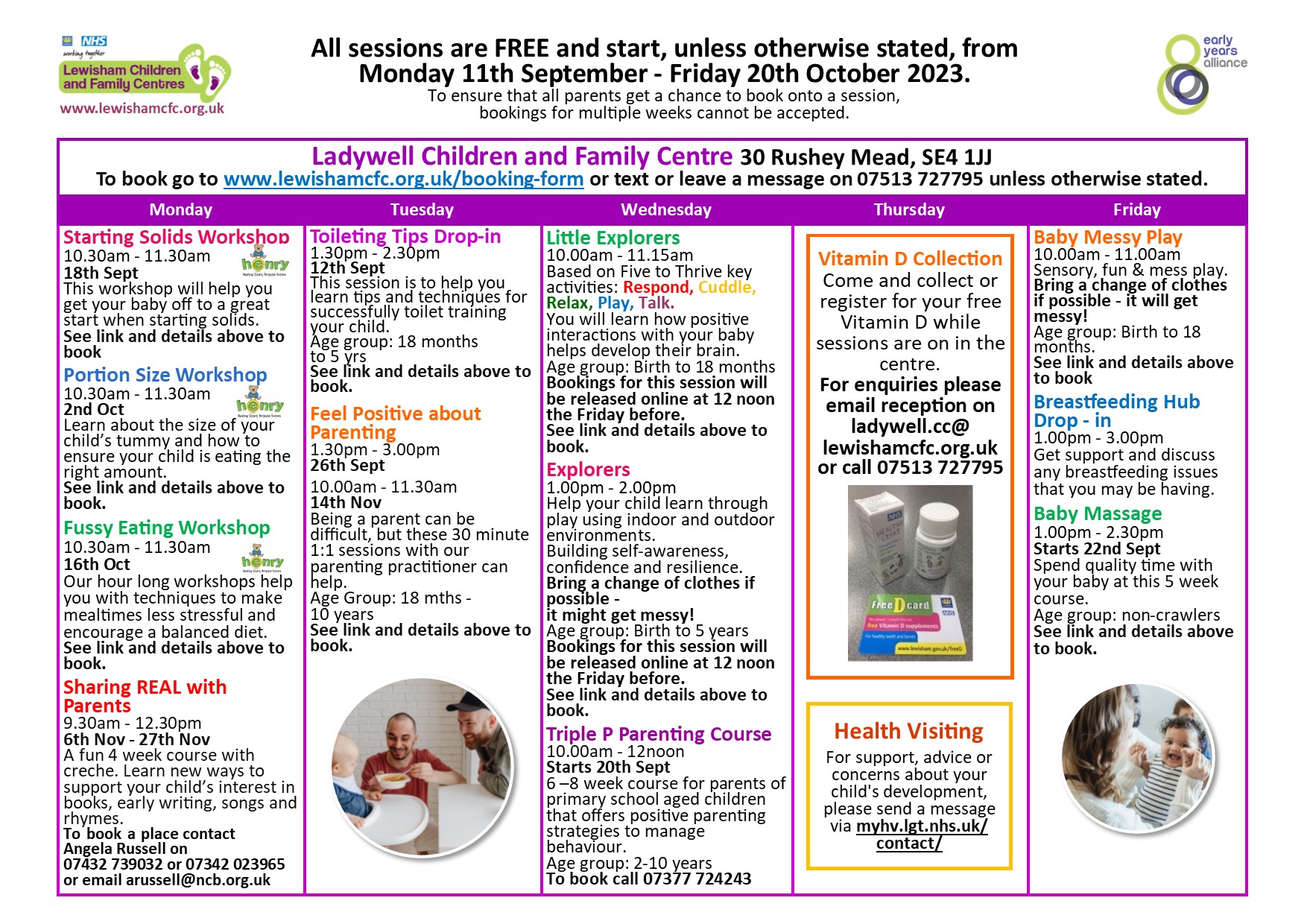 Timetable - Lewisham Children & Family Centre