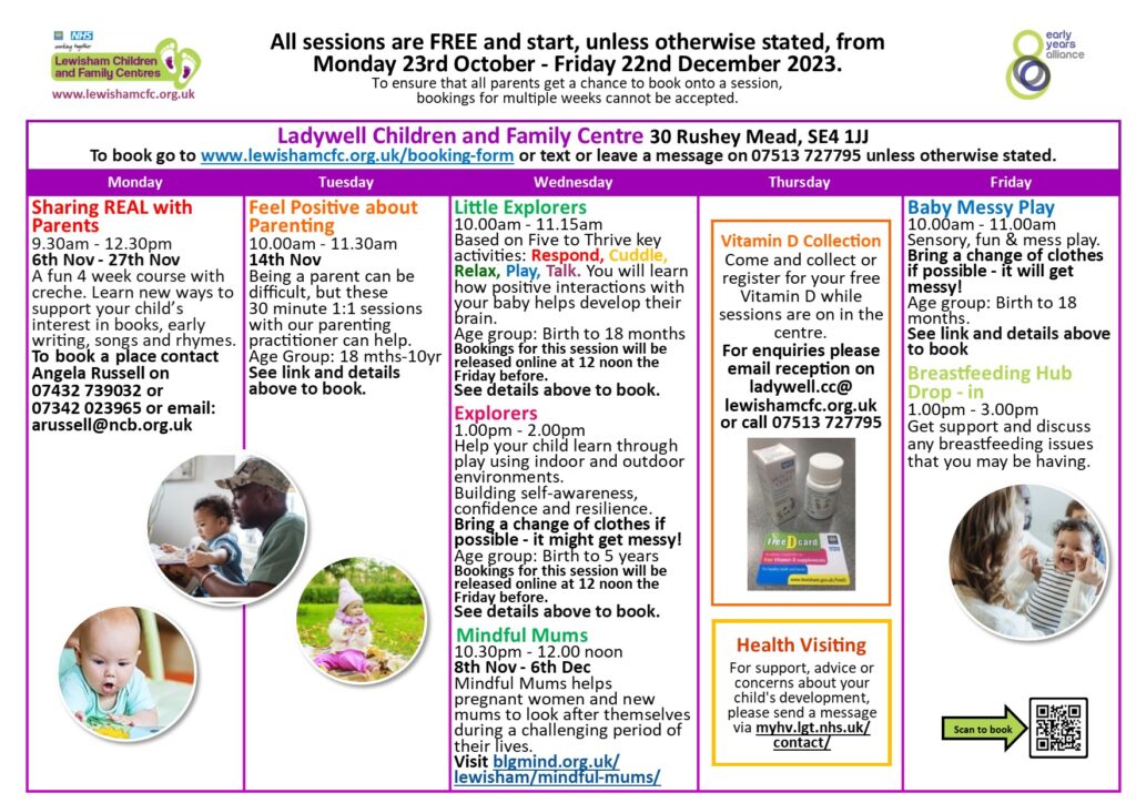 Timetable - Lewisham Children & Family Centre